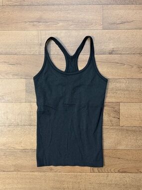 Lululemon Size 6 Ebb To Street Tank II Black Workout Top Fitness Train Pilates